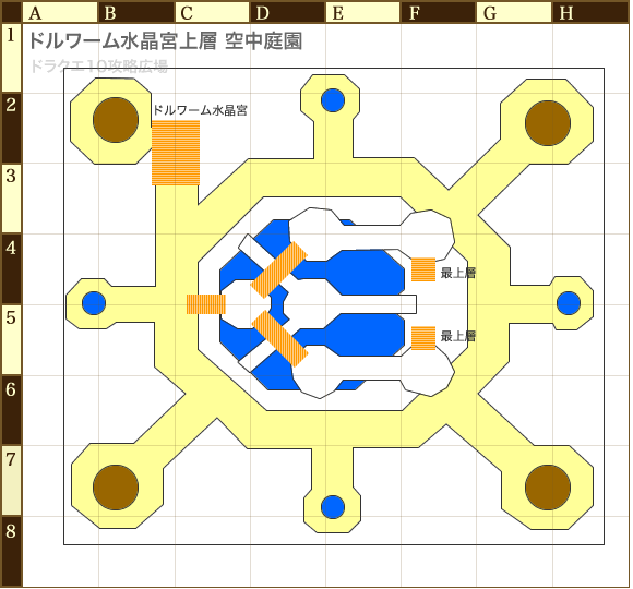 ドルワーム水晶宮上層　空中庭園のマップ