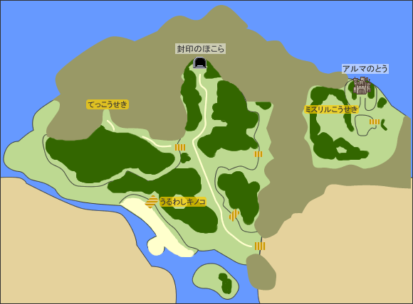 西ベクセリア地方のマップ
