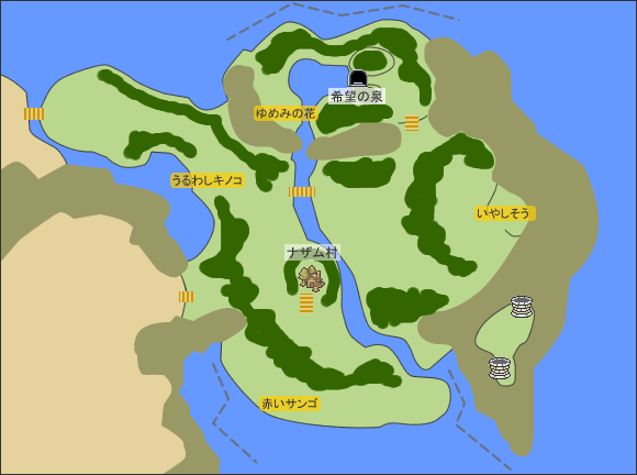 東ナザム地方のマップ