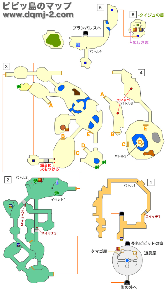 ピピッ島の全体マップ